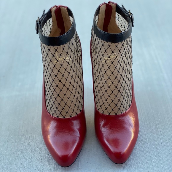 Christian Louboutin Leather Ankle Boots Red 37 - Picture 4 of 7